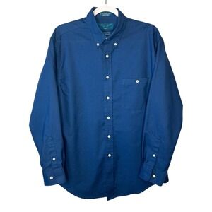 Towncraft Men's M Blue Button-Down Long Sleeve Oxford Shirt